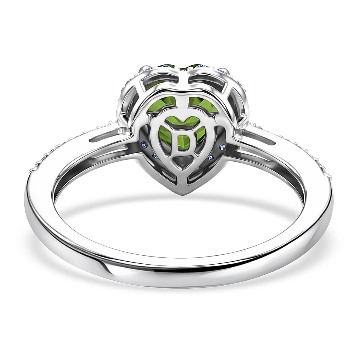 D'Joy Chrome Diopside, Moissanite Ring in Rhodium Over Sterling Silver (Size 10.0) 1.60 ctw image number 4
