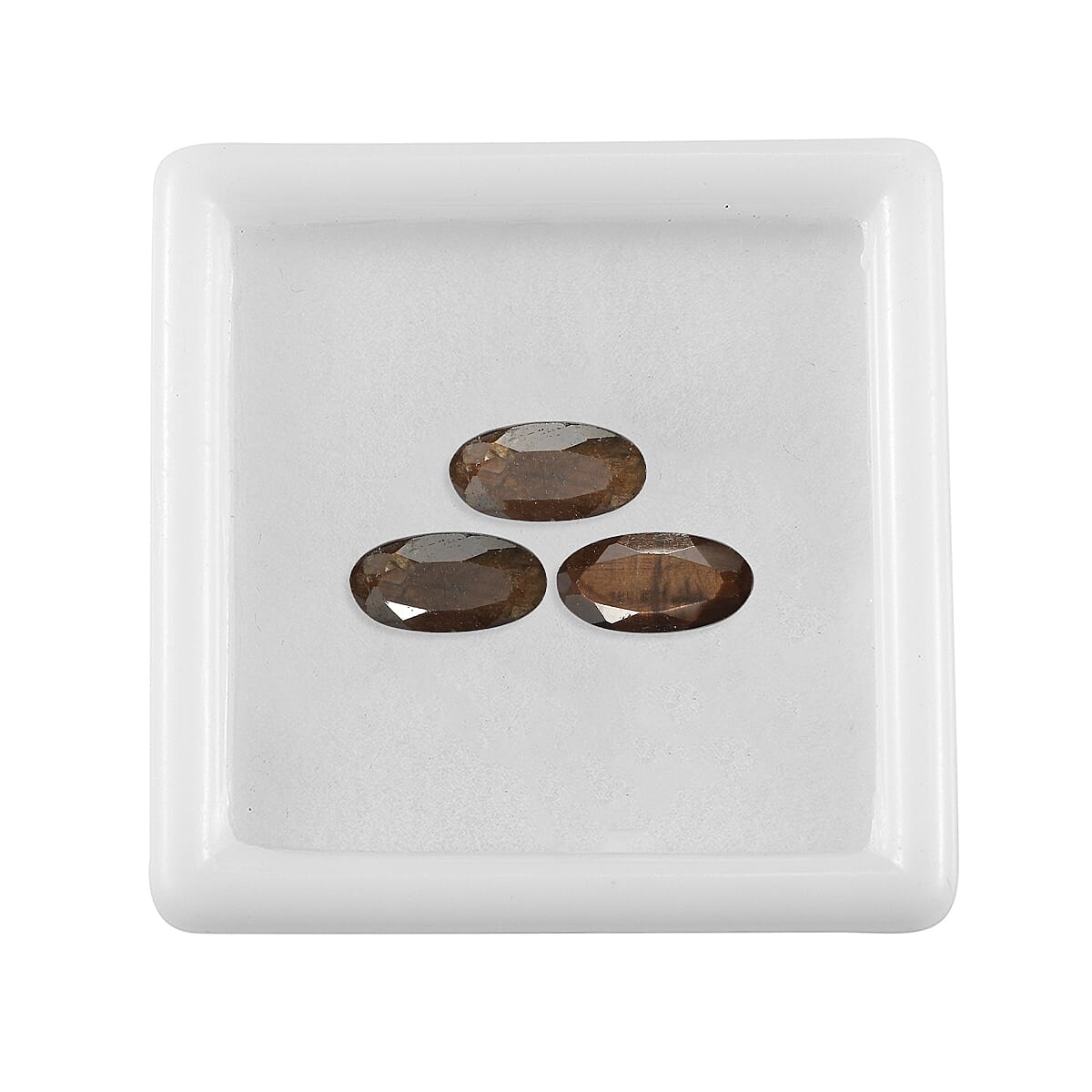 Chocolate Sapphire Set of 3 (Ovl 10x5 mm) 4.96 ctw
