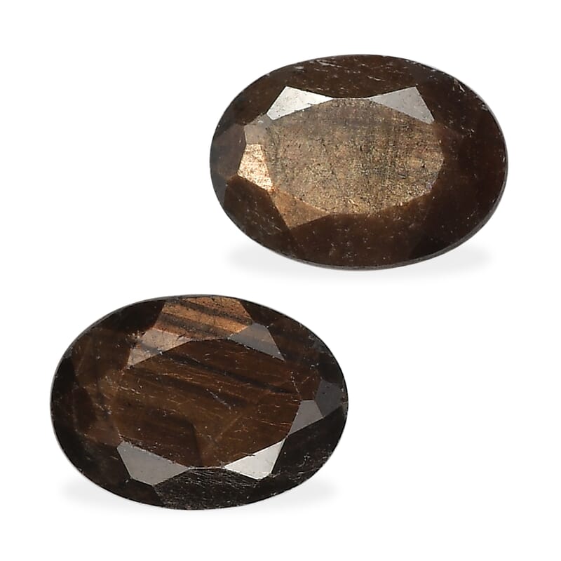 Chocolate Sapphire Set of 2 (Ovl 7x5 mm) 1.98 ctw