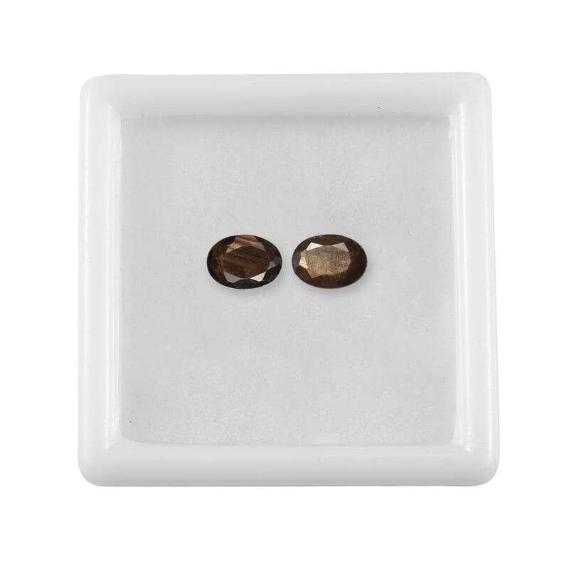 Chocolate Sapphire Set of 2 (Ovl 7x5 mm) 1.98 ctw