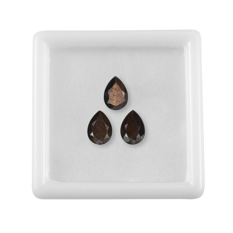 Chocolate Sapphire Set of 3 (Pear 7x5 mm) 2.59 ctw