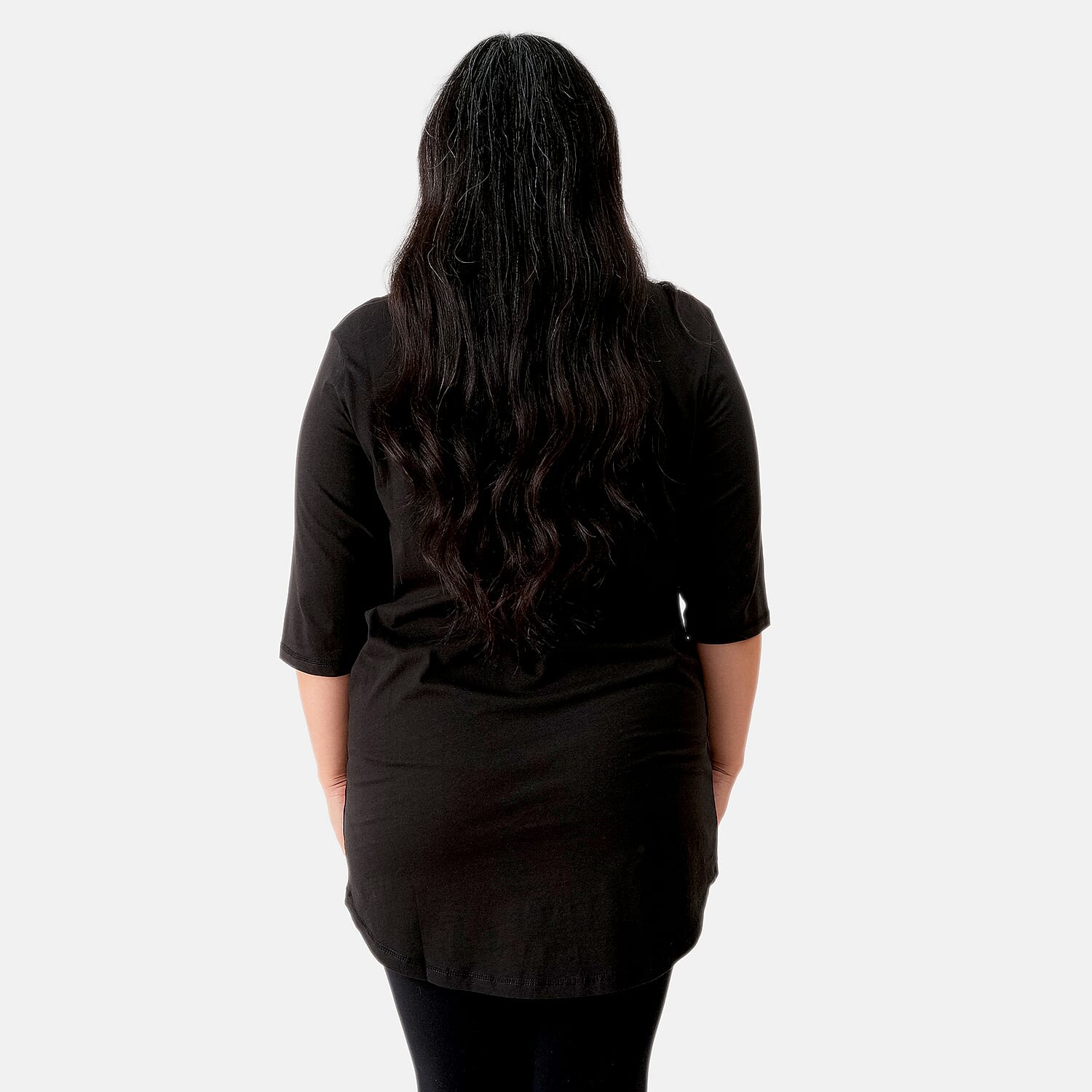 La Marey Set of 2 Elbow Sleeve High- Low Tunic -Wine and Coffee - One Size Missy