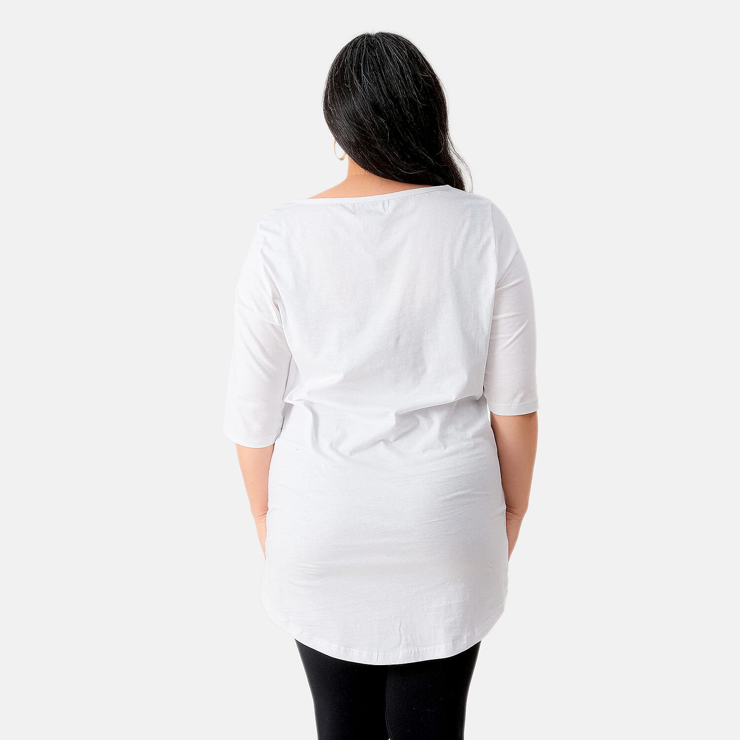 La Marey Set of 2 Elbow Sleeve High- Low Tunic -Wine and Coffee - One Size Missy