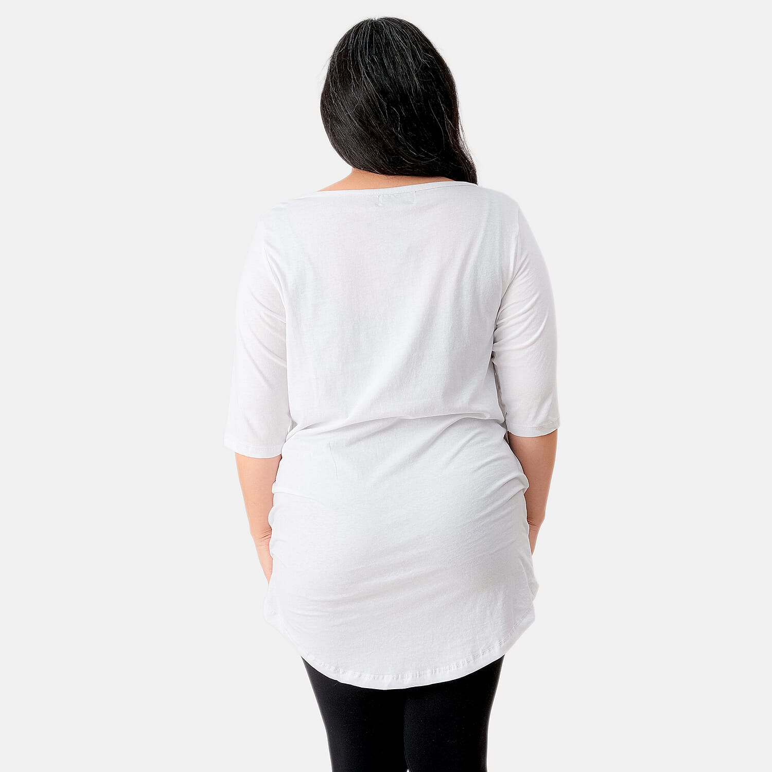 La Marey Set of 2 Elbow Sleeve High- Low Tunic -Lily and Sunflower - One Size Missy