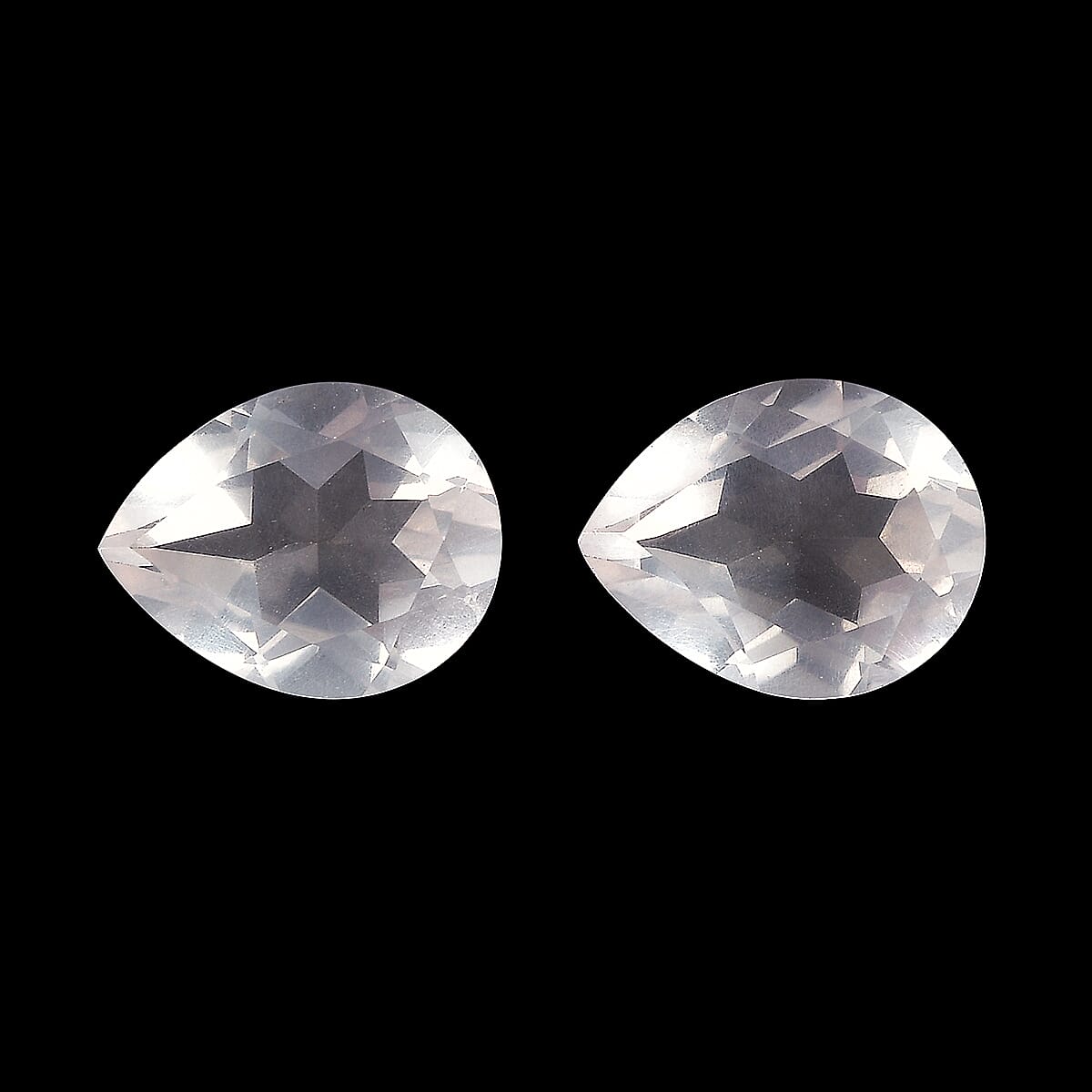 Rose Quartz Set of 2 (Pear 9x7 mm) 2.89 ctw