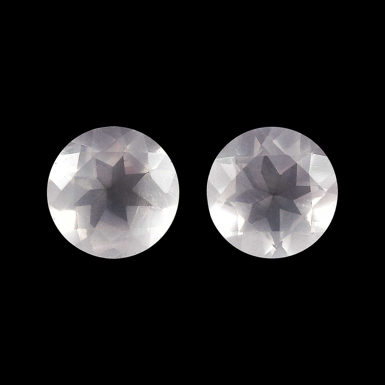 Rose Quartz Set of 2 (Rnd 8 mm) 3.08 ctw
