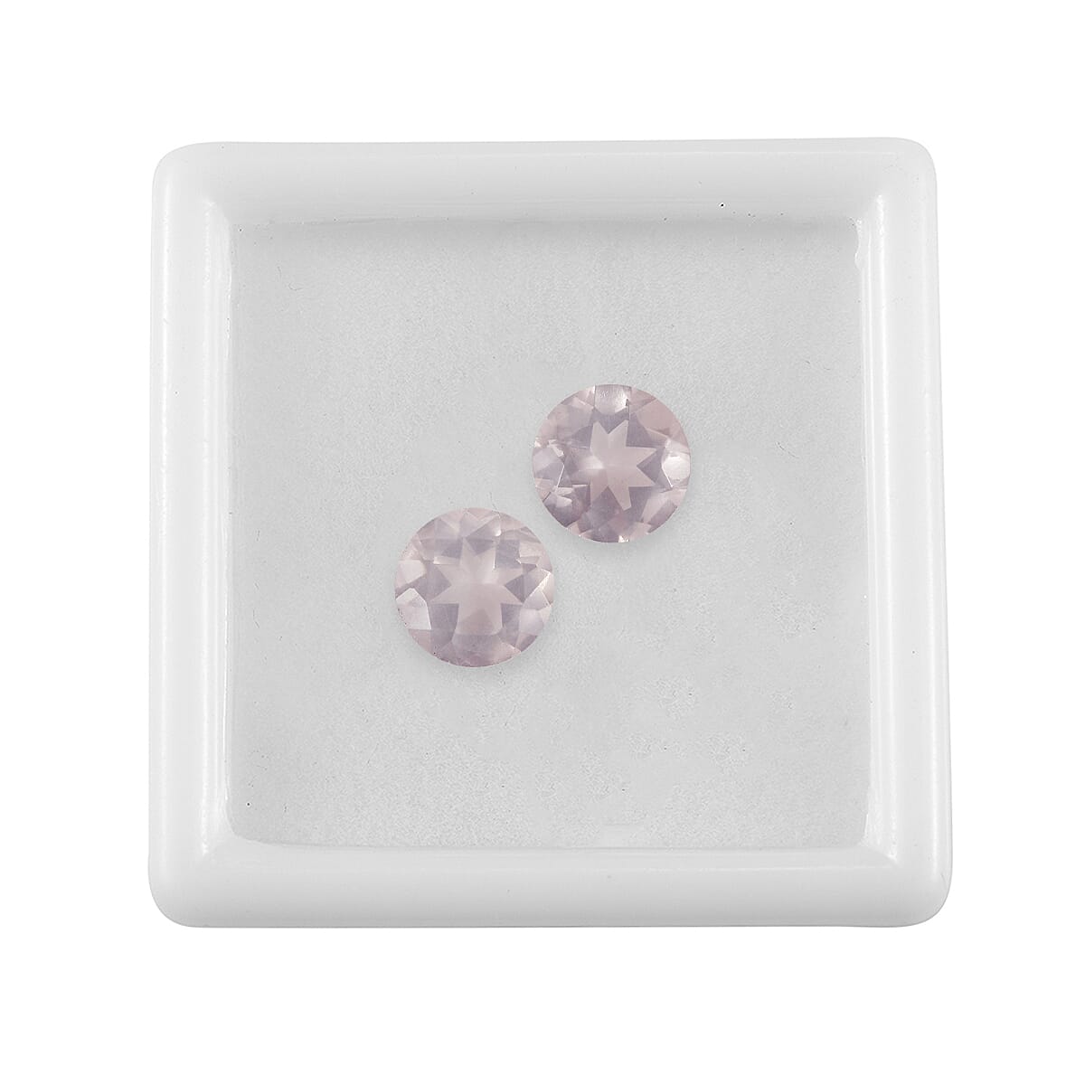 Rose Quartz Set of 2 (Rnd 8 mm) 3.08 ctw