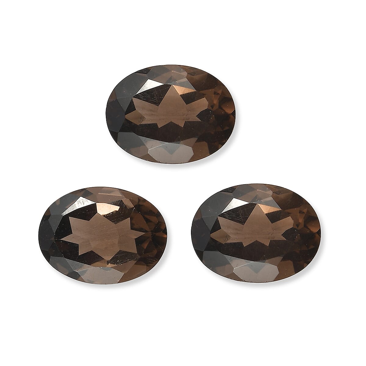 Premium Smoky Quartz Set of 3 (Ovl 8.5x6.5 mm) 4.03 ctw