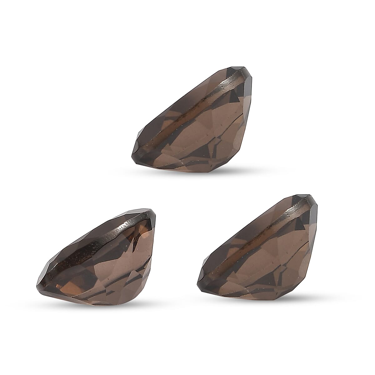 Premium Smoky Quartz Set of 3 (Ovl 8.5x6.5 mm) 4.03 ctw