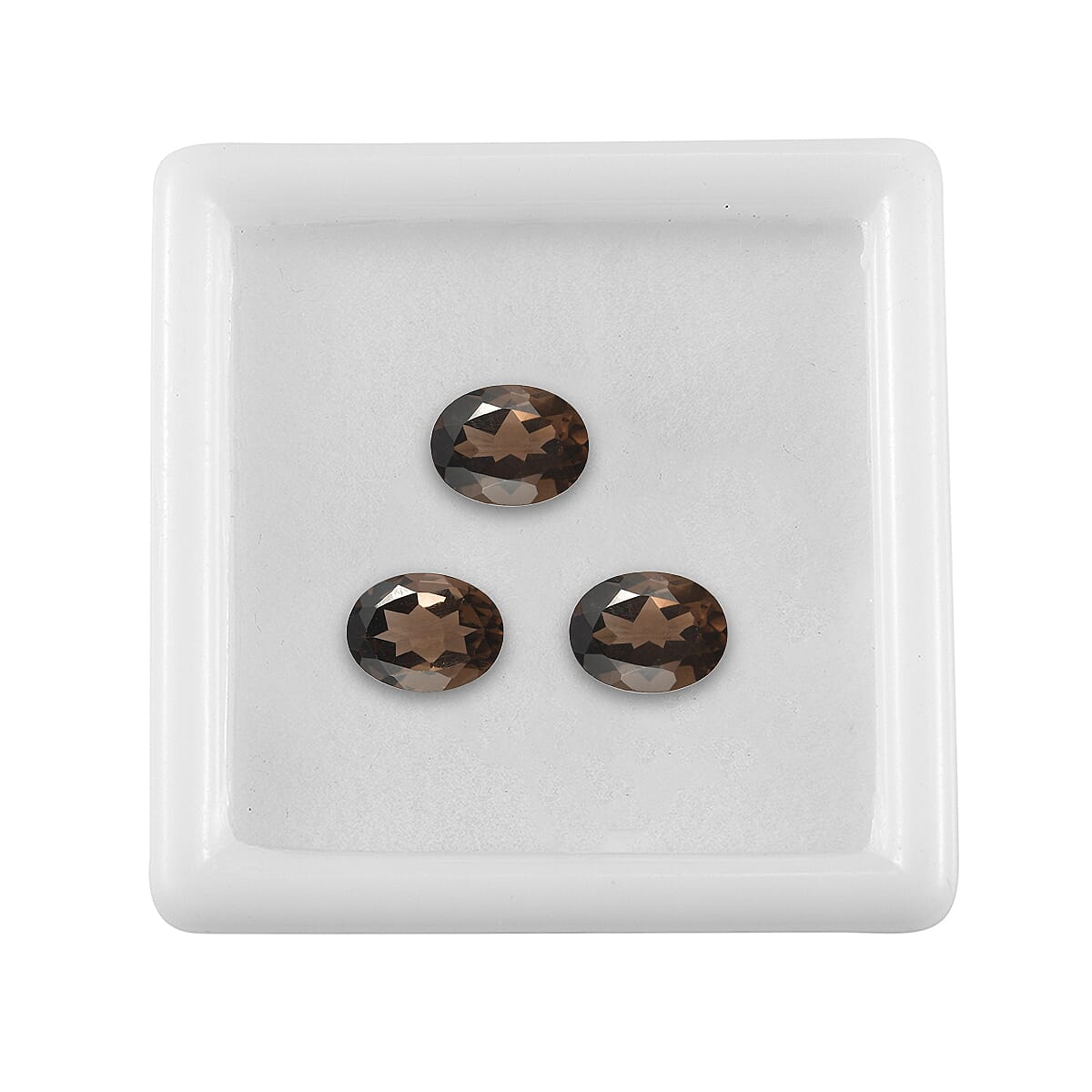 Premium Smoky Quartz Set of 3 (Ovl 8.5x6.5 mm) 4.03 ctw