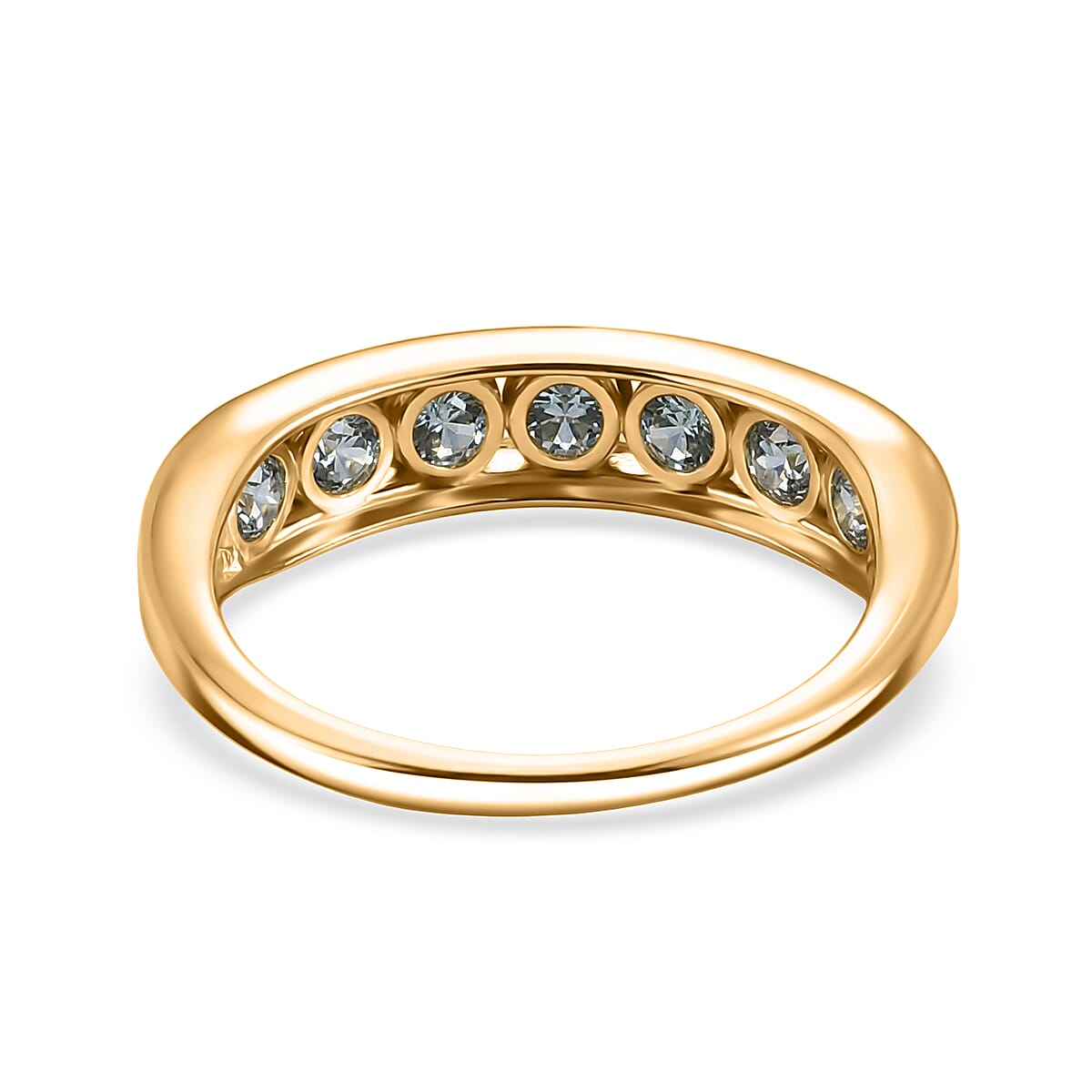 D'Joy Montana Sapphire 1.50 ctw Classic Band Ring in 18K Vermeil Yellow Gold Over Sterling Silver (Size 10.0) (Del. in 8-10 Days) image number 4