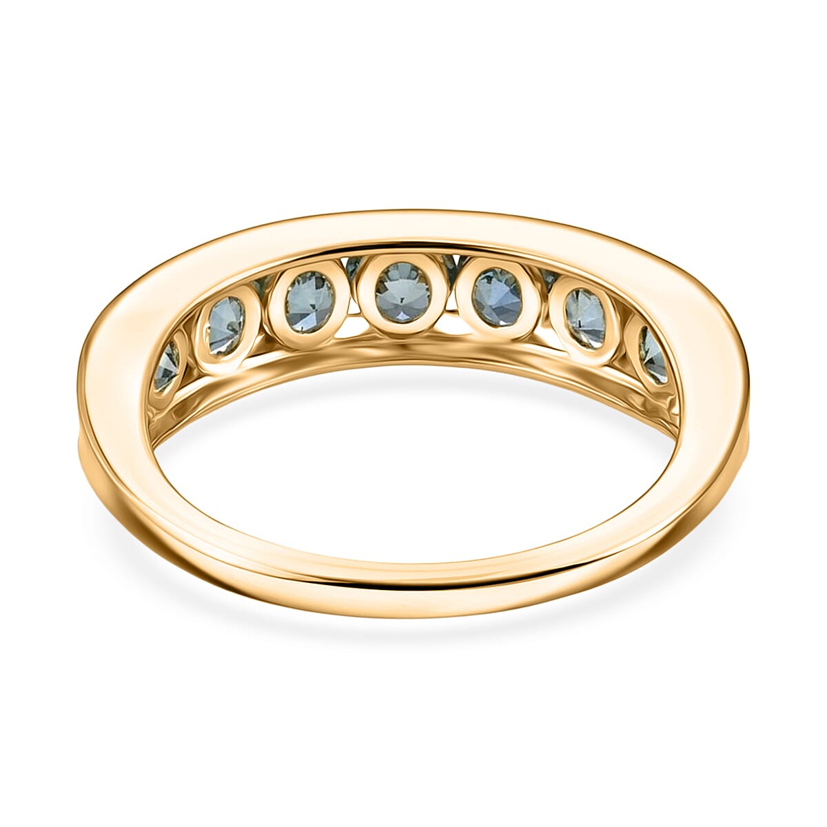 D'Joy Montana Sapphire 1.50 ctw Classic Band Ring in 18K Vermeil Yellow Gold Over Sterling Silver (Size 6.0)
