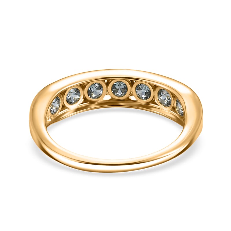D'Joy Montana Sapphire 1.50 ctw Classic Band Ring in 18K Vermeil Yellow Gold Over Sterling Silver (Size 7.0)