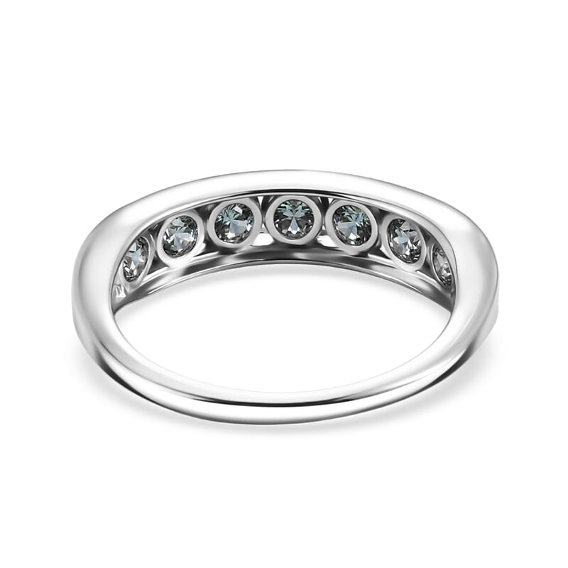 D'Joy Montana Sapphire 1.50 ctw Classic Band Ring in Rhodium Over Sterling Silver (Size 6.0)