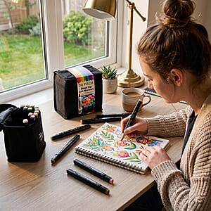 Closeout 36 Piece Dual Tip Art Markers Set in Assorted Colors with Case