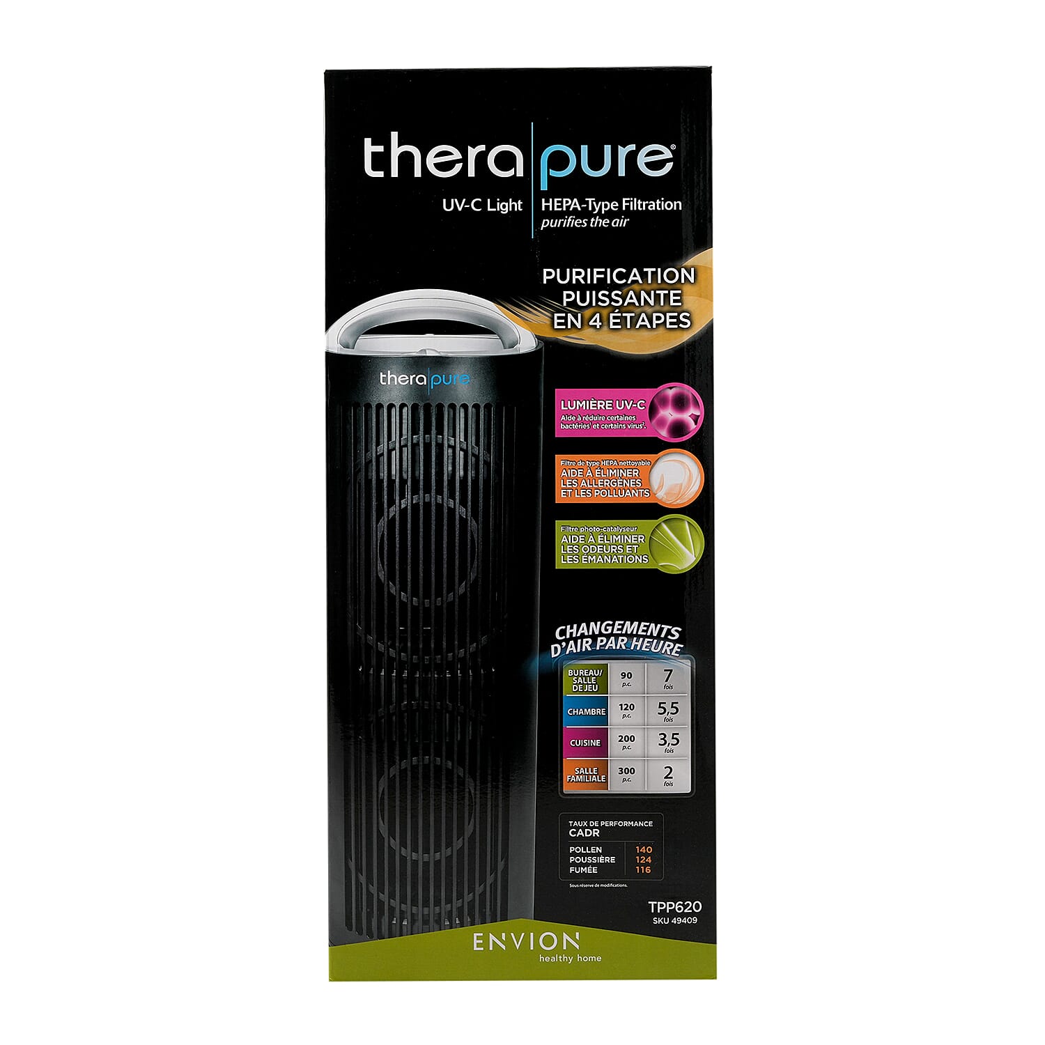 Thera Pure by Envion HEPA Air Purifier with UV Light Technology
