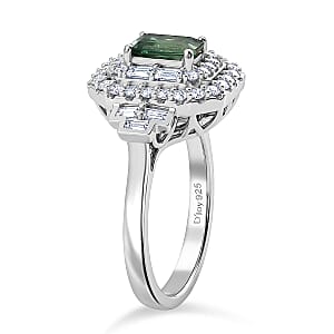 Certified & Appraised D'Joy Premium Arquiana Mint Tourmaline and Moissanite 1.68 ctw Ring in Rhodium Over Sterling Silver (Size 6.0)