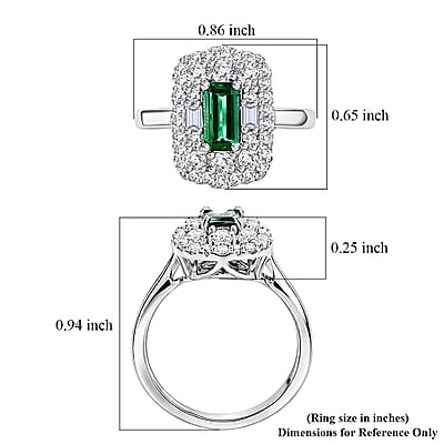 Certified & Appraised D'Joy Premium Arquiana Mint Tourmaline and Moissanite 1.19 ctw Ring in Rhodium Over Sterling Silver (Size 6.0)