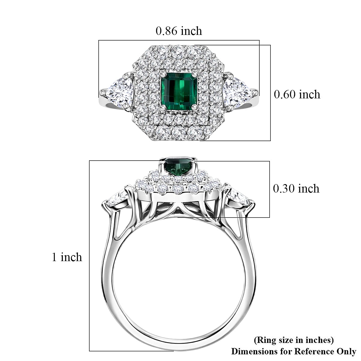 Certified & Appraised D'Joy Premium Arquiana Mint Tourmaline and Moissanite 1.58 ctw Ring in Rhodium Over Sterling Silver (Size 6.0) image number 5