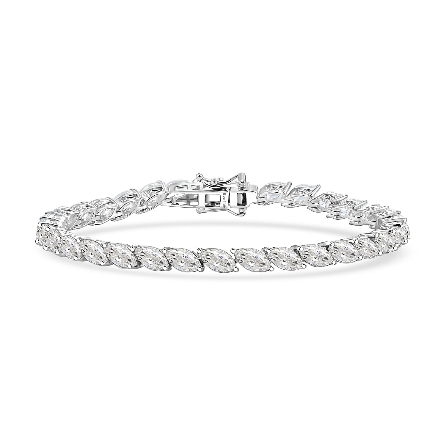 EverTrue White Topaz 16.50 ctw Leaf Elegance Bracelet in Platinum Bond (6.50 In)