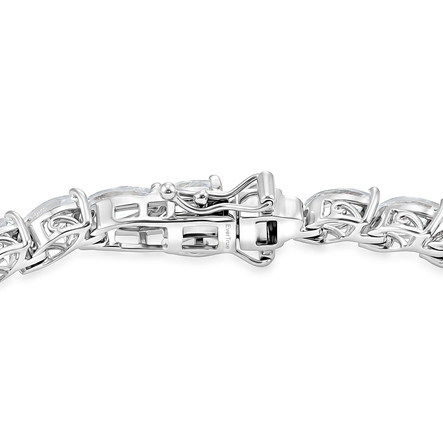 EverTrue White Topaz 16.50 ctw Leaf Elegance Bracelet in Platinum Bond (6.50 In)