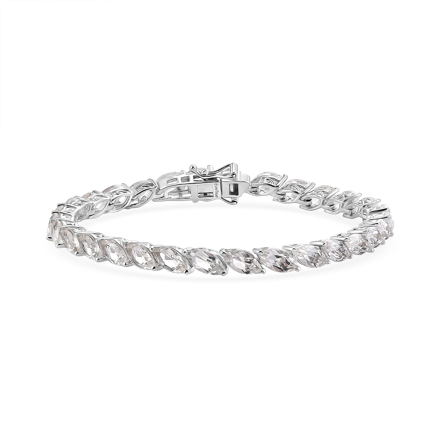 EverTrue White Topaz Bracelet in Platinum Bond (6.50 In) 17.75 ctw