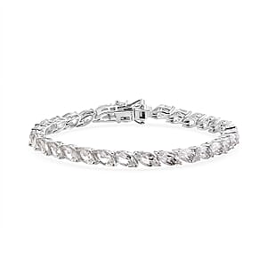 EverTrue White Topaz 19.35 ctw Tennis Bracelet in Platinum Bond (7.25 In)
