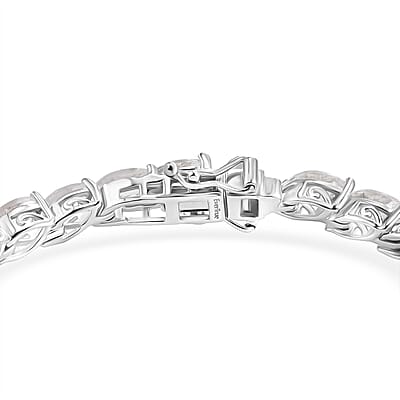 EverTrue White Topaz 19.35 ctw Leaf Elegance Bracelet in Platinum Bond (7.25 In)