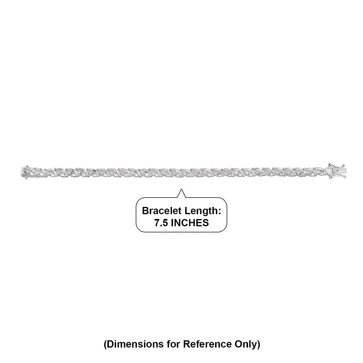 EverTrue White Topaz 19.35 ctw Tennis Bracelet in Platinum Bond (7.25 In) image number 4