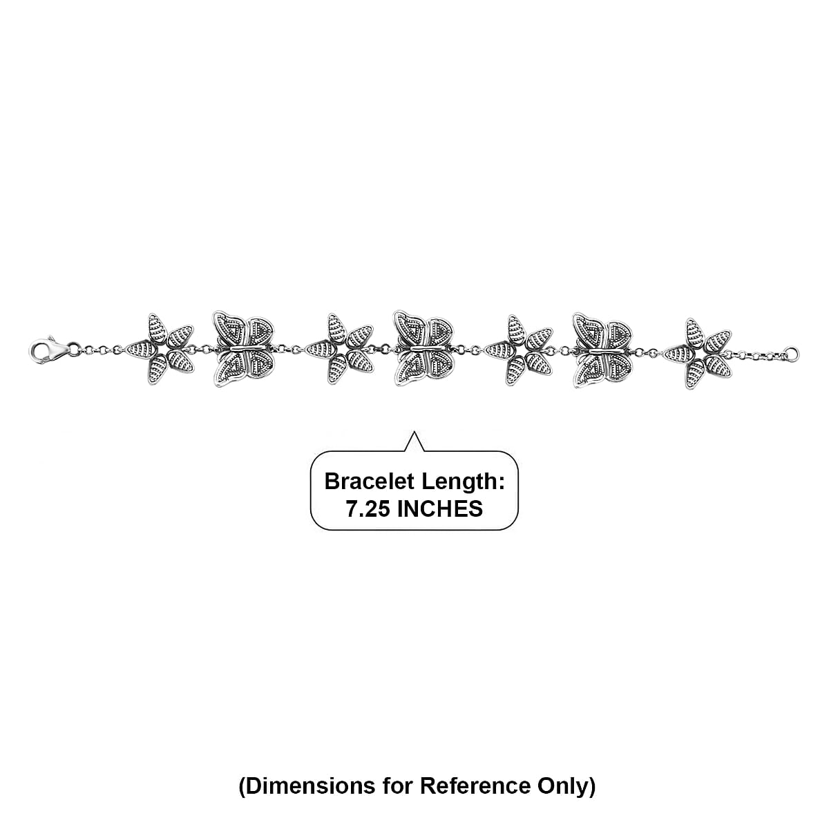 D'Joy Artisan Crafted Kanchanaburi Blue Sapphire  Station Bracelet (Size - 7.25) Sterling Silver ,  Silver Wt. 11.26 g (7.25 In) image number 4