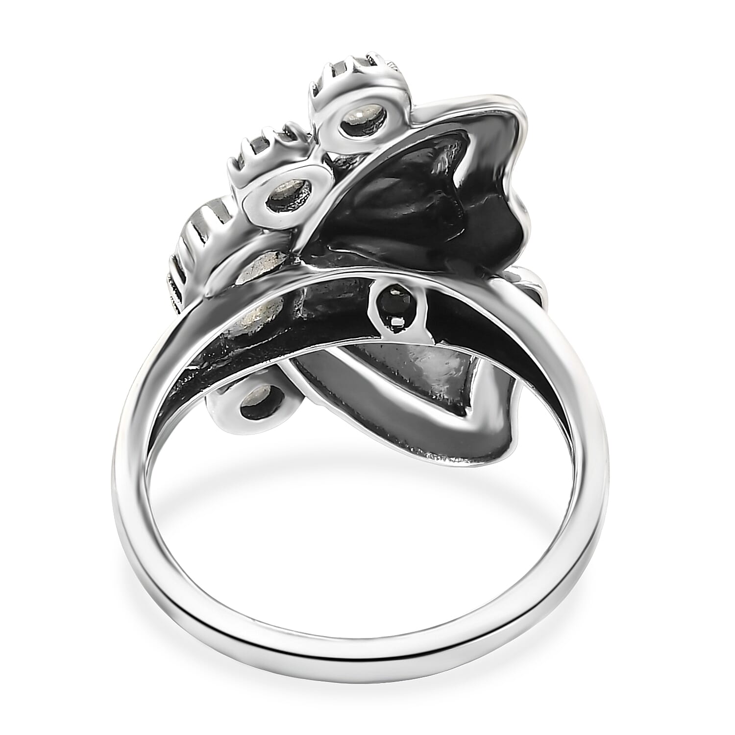 GP Trionfo Collection Artisan Crafted Premium Rainbow Moonstone 1.50 ctw Butterfly Ring in Sterling Silver (Size 6.0)