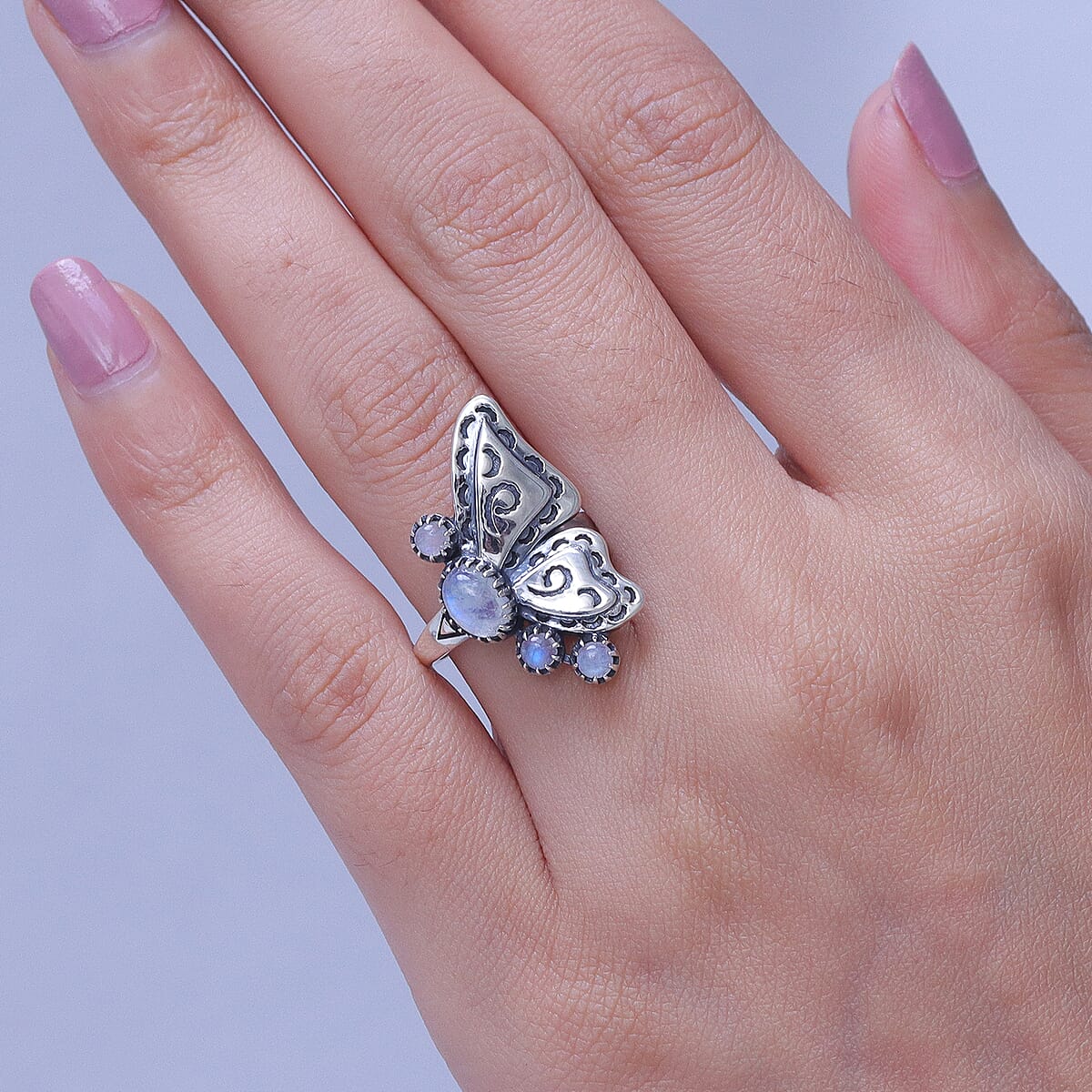 D'Joy Artisan Crafted Premium Rainbow Moonstone 1.50 ctw Ring Sterling Silver (Size 7.0) image number 2