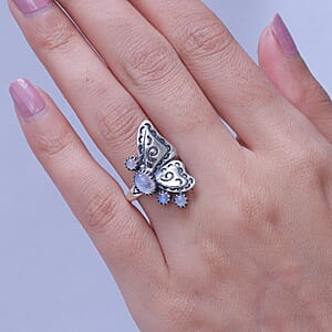 D'Joy Artisan Crafted Premium Rainbow Moonstone 1.50 ctw Ring Sterling Silver (Size 7.0)