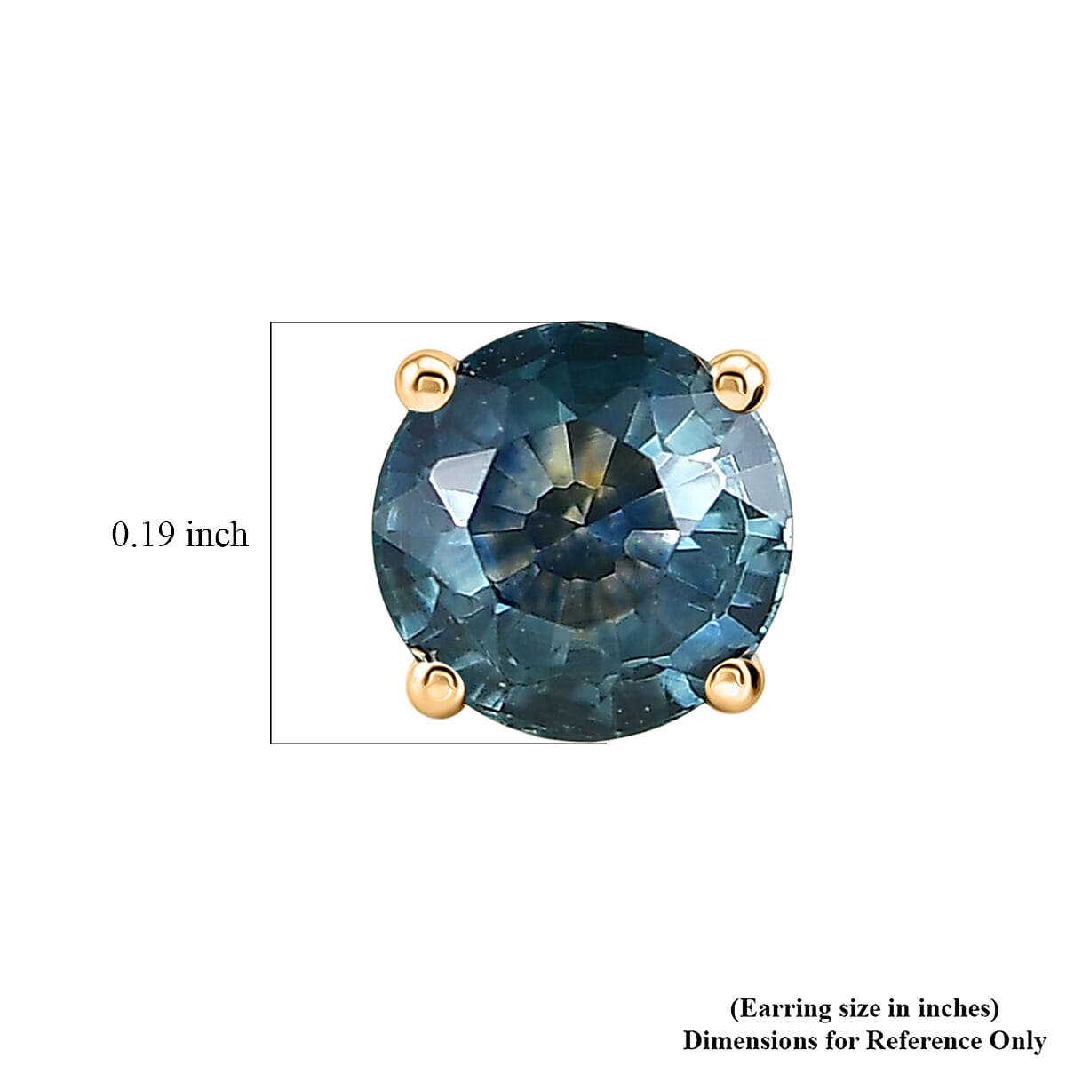 Premium Montana Sapphire 1.40 ctw Solitaire Stud Earrings in 10K Yellow Gold (Del. in 8-10 Days) image number 4