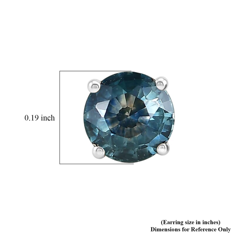 Premium Montana Sapphire 1.40 ctw Solitaire Stud Earrings in 10K White Gold