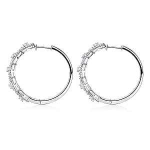 D'Joy Diamond 1.50 ctw Flowing Vine Earrings in Rhodium Over Sterling Silver