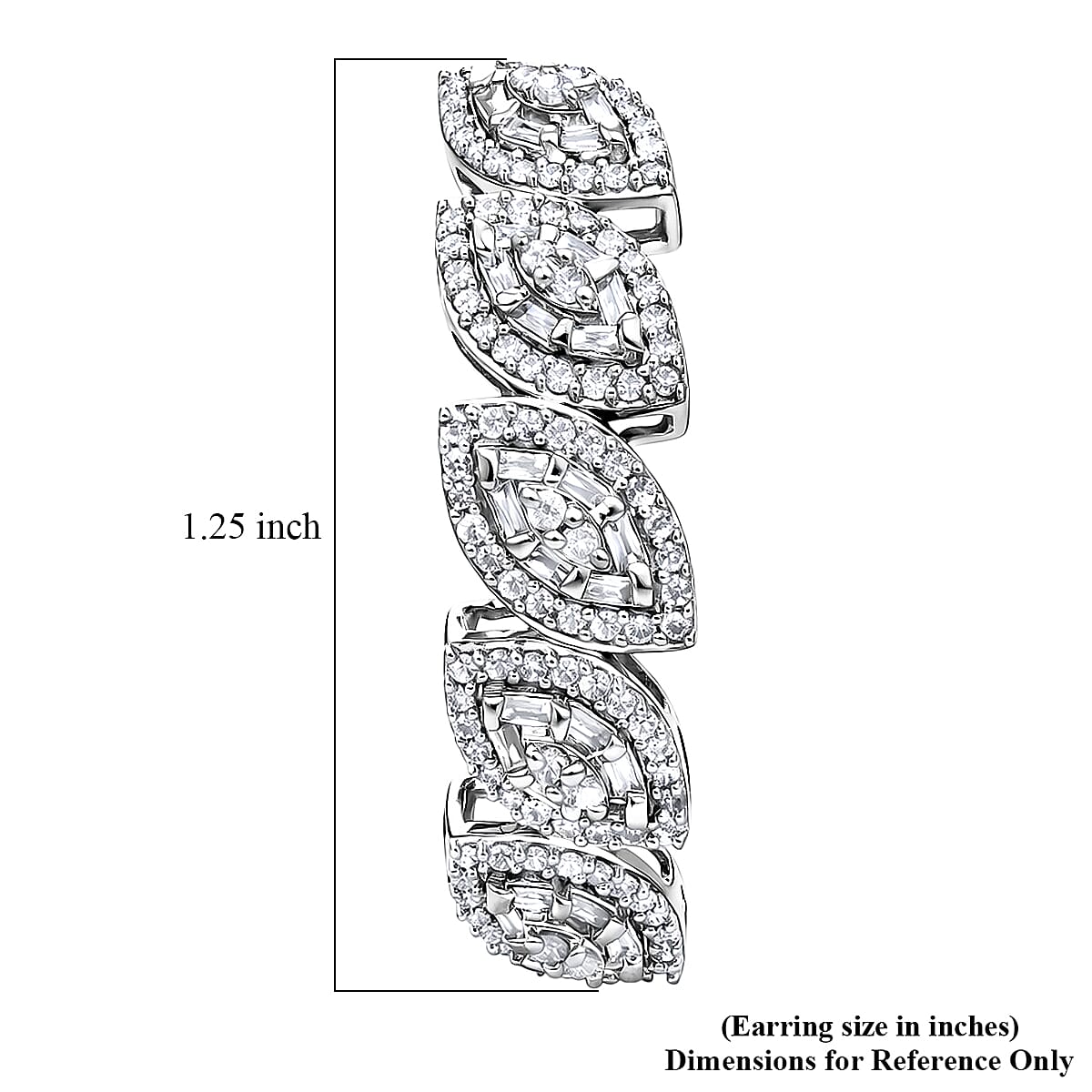 D'Joy Diamond 1.50 ctw Flowing Vine Earrings in Rhodium Over Sterling Silver image number 3