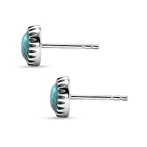 D'Joy Artisan Crafted Premium Blue Moon Turquoise 0.80 ctw Earrings in Sterling Silver