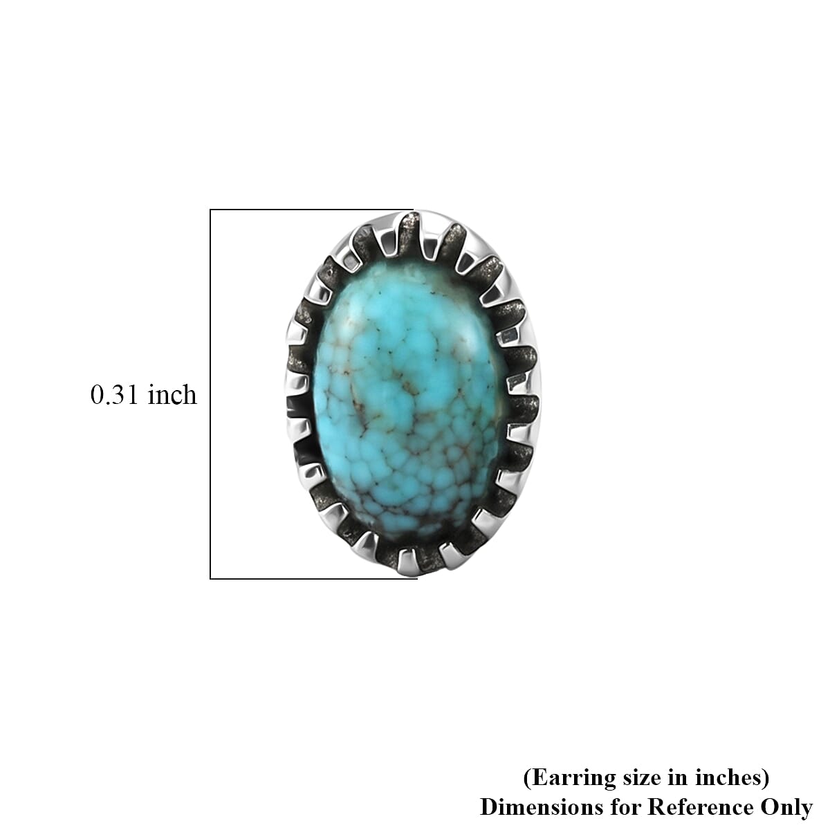 D'Joy Artisan Crafted Premium Blue Moon Turquoise 0.80 ctw Earrings in Sterling Silver