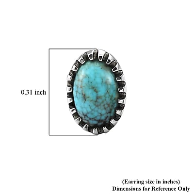 D'Joy Artisan Crafted Premium Blue Moon Turquoise 0.80 ctw Earrings in Sterling Silver