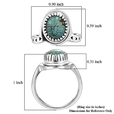 D'Joy Artisan Crafted Premium Blue Moon Turquoise 2.50 ctw Ring in Sterling Silver (Size 6.0)