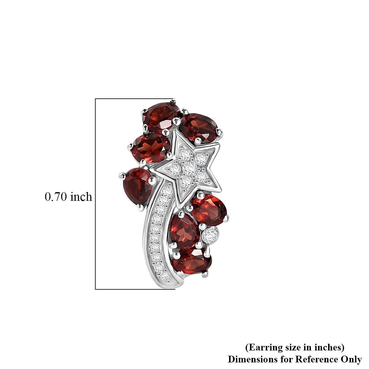 GP Premium Mozambique Garnet and Multi Gemstone 3.60 ctw Stud Earrings in Rhodium Over Sterling Silver image number 5