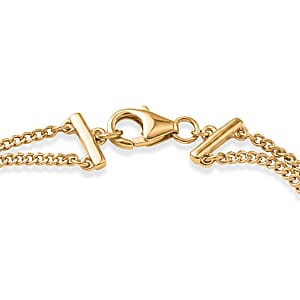 GP Hebei Peridot and Multi Gemstone 1.35 ctw Chain Bracelet in 18K Vermeil Yellow Gold Over Sterling Silver (7.25 In)