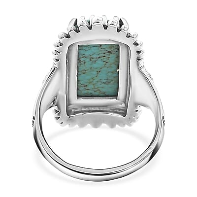 D'Joy Artisan Crafted Premium Blue Moon Turquoise 5.50 ctw Ring in Sterling Silver (Size 6.0)