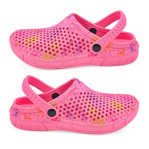 Royal Deluxe Fuchsia Pattern Strap Clogs-6