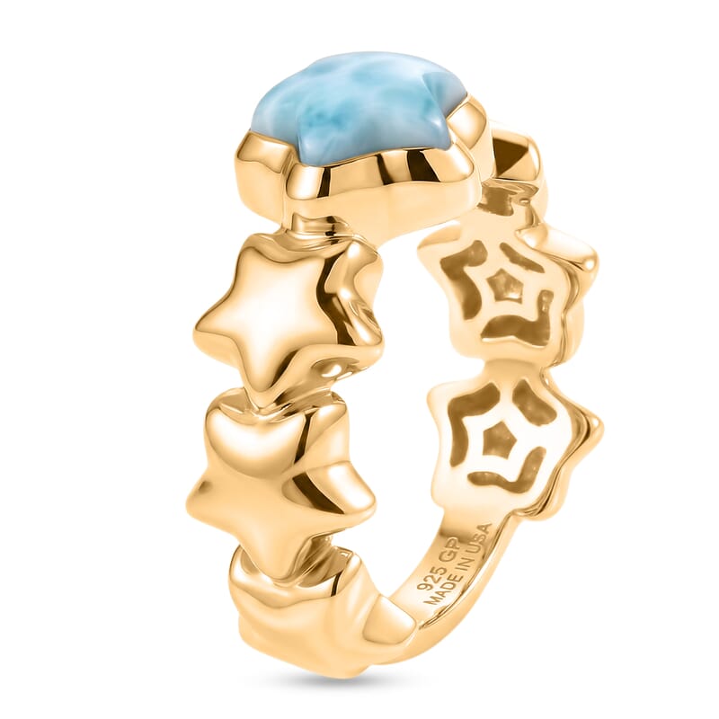 GP Larimar 2.10 ctw Ring in 18K Vermeil Yellow Gold Over Sterling Silver (Size 7.0)