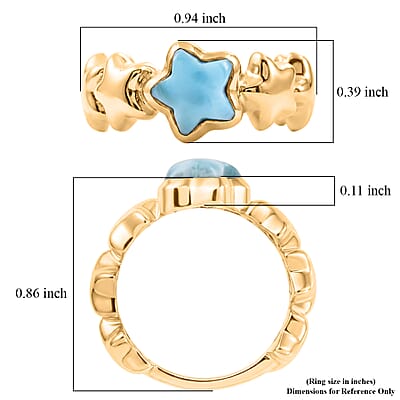GP Larimar 2.10 ctw Ring in 18K Vermeil Yellow Gold Over Sterling Silver (Size 7.0)