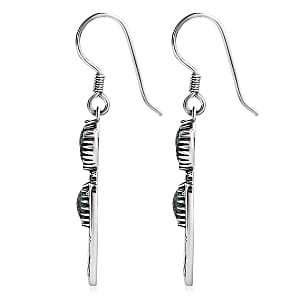 D'Joy Artisan Crafted Premium Blue Moon Turquoise 3.75 ctw Earrings in Sterling Silver