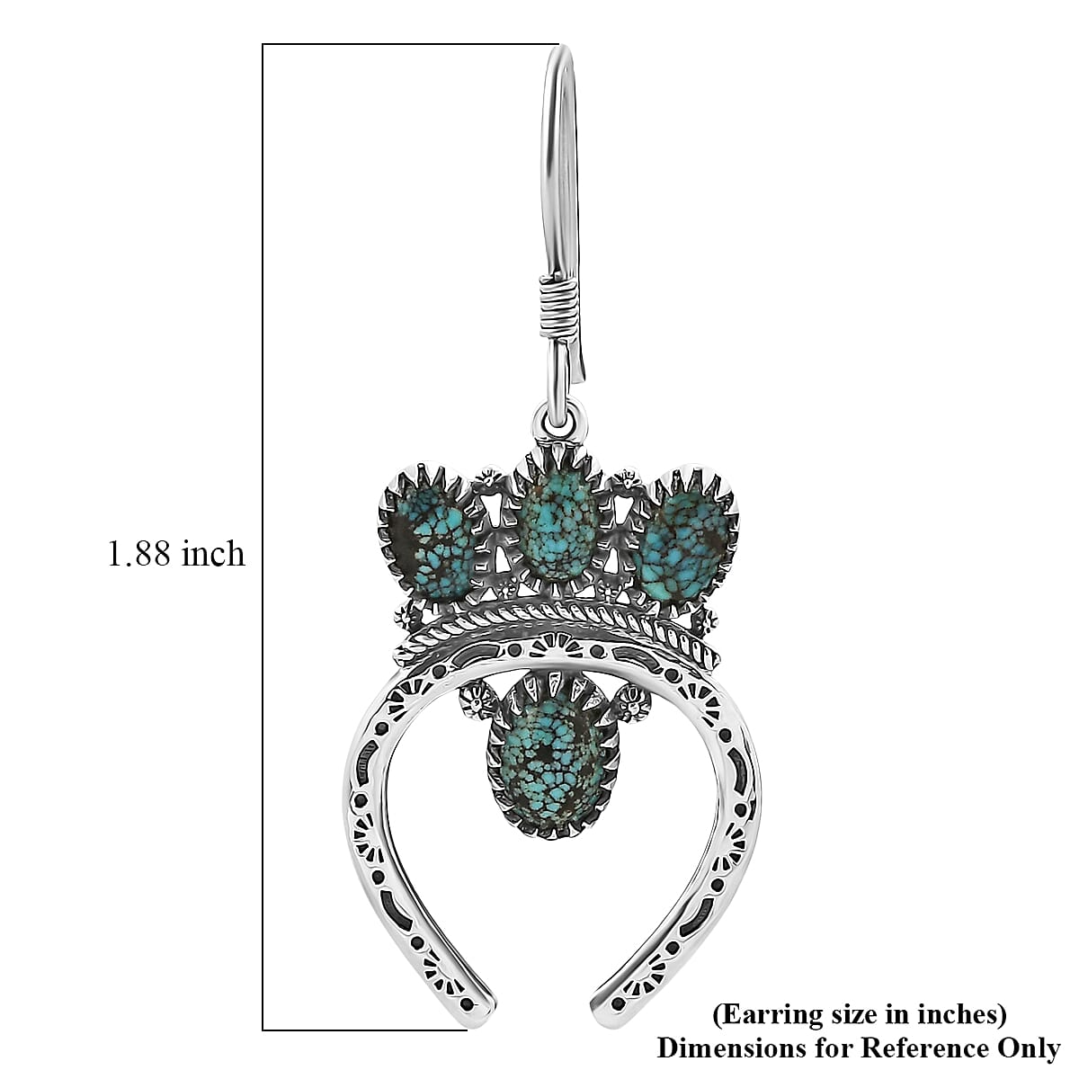 D'Joy Artisan Crafted Premium Blue Moon Turquoise 3.75 ctw Earrings in Sterling Silver