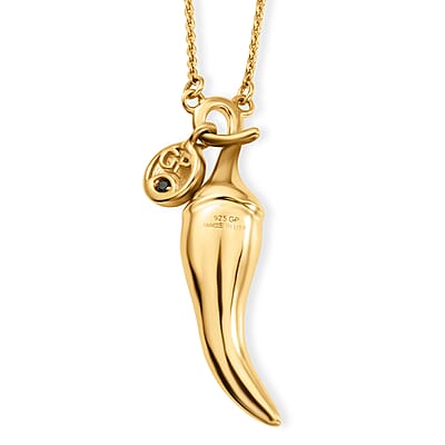 GP Red Enameled Necklace in 18K Vermeil Yellow Gold Over Sterling Silver 18 Inches